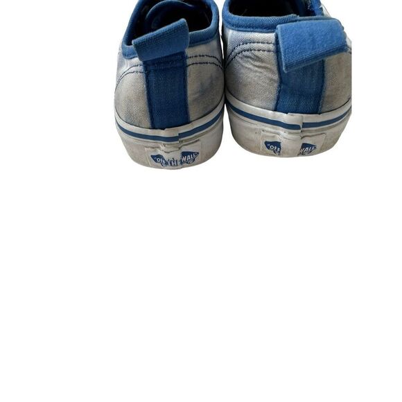 Vans Off The Wall Unisex Kids Sneakers Lace Up Low Cut Blue Size 2 - Picture 4 of 7